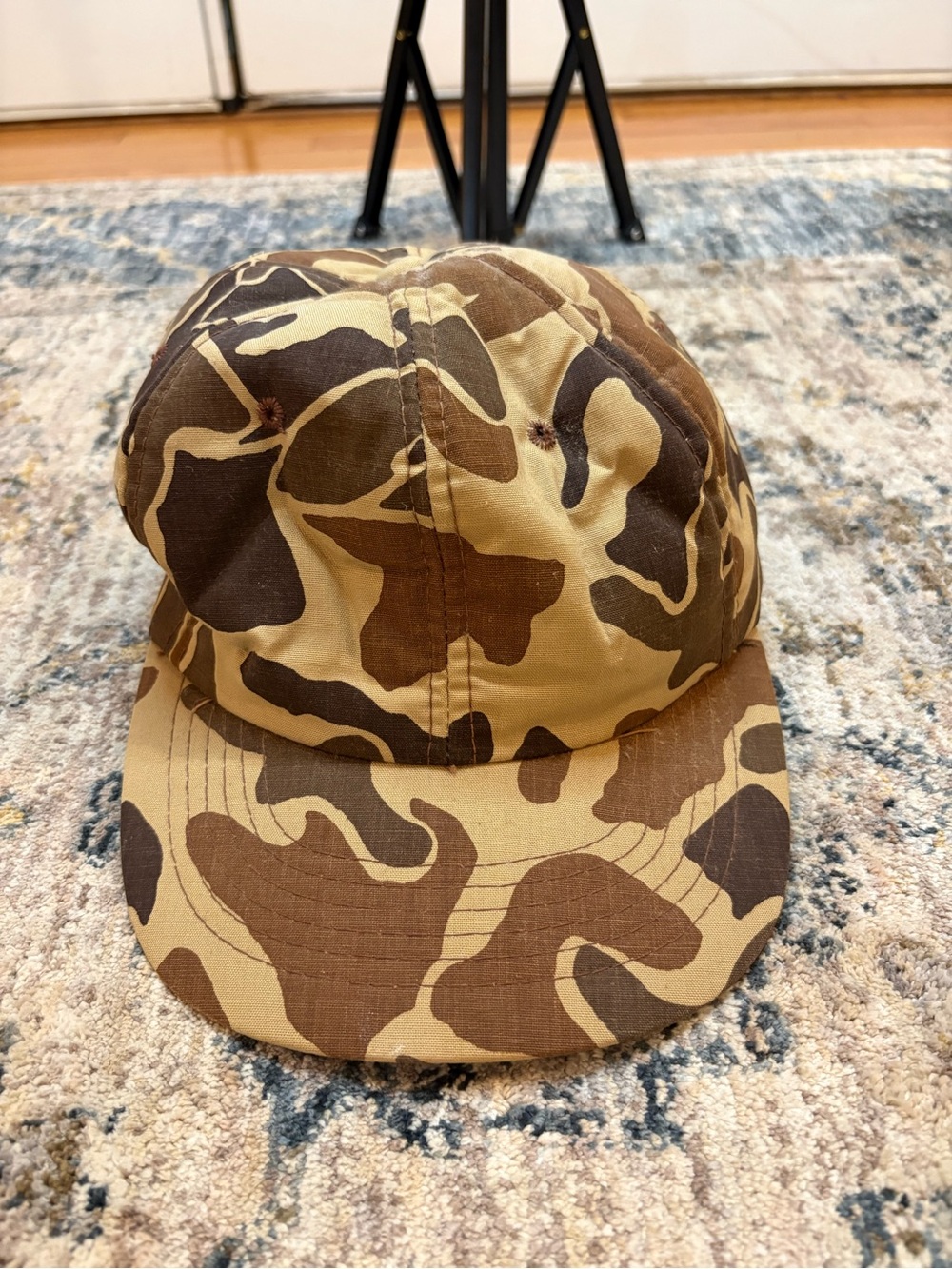 Vintage 80s YA Young An Duck Camo Snapback Hat Blank Frogskin Hunting Cap Korea